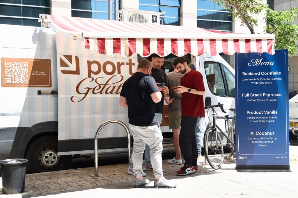 The Port Gelato ice cream truck in Tel Aviv